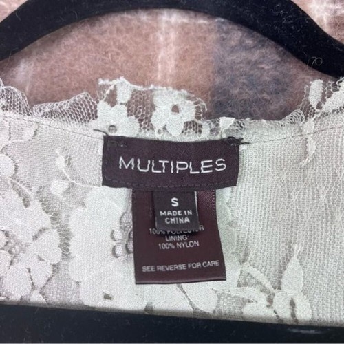 Multiples Vest Womens Small Vegan Leather Floral Lace Boho Hippy Lagenlook - Picture 9 of 11