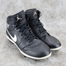 Nike Air Jordan 1 Baseball Cleats Metal Black AV5355-001 Mens Size 13