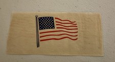 Original Vintage USA American Flag Mini Iron On Transfer