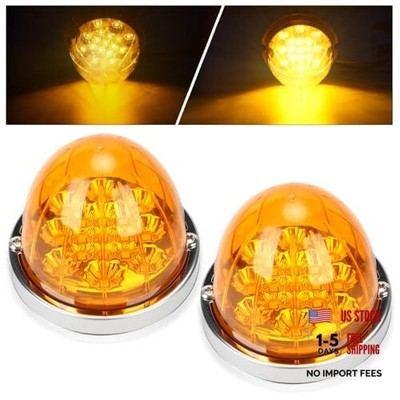 2PCS Watermelon Lights, 17 LED Dual Function Watermelon Light Lens with Amber