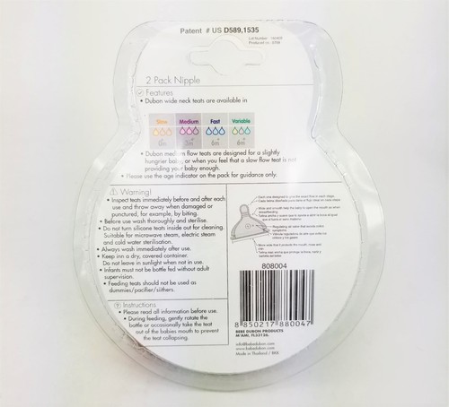 2pk Pezones de Flujo Medio para Biberón Cuello Ancho Libre de BPA 3m+ Leche de Lactancia Bebé - Imagen 5 de 5