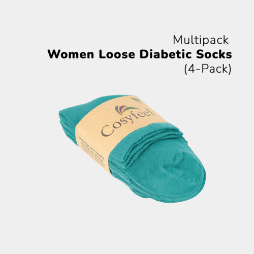Cosyfeel® Women Loose Diabetic Ankle Socks 4-Pack Bamboo Material Seamless Toe - Picture 119 of 231