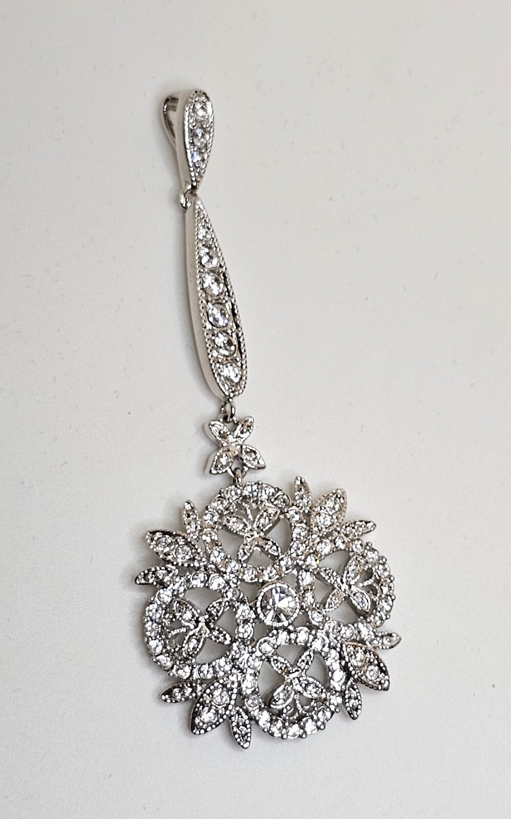 Camrose Kross crystal floral pendant Jackie Kennedy signed JBK