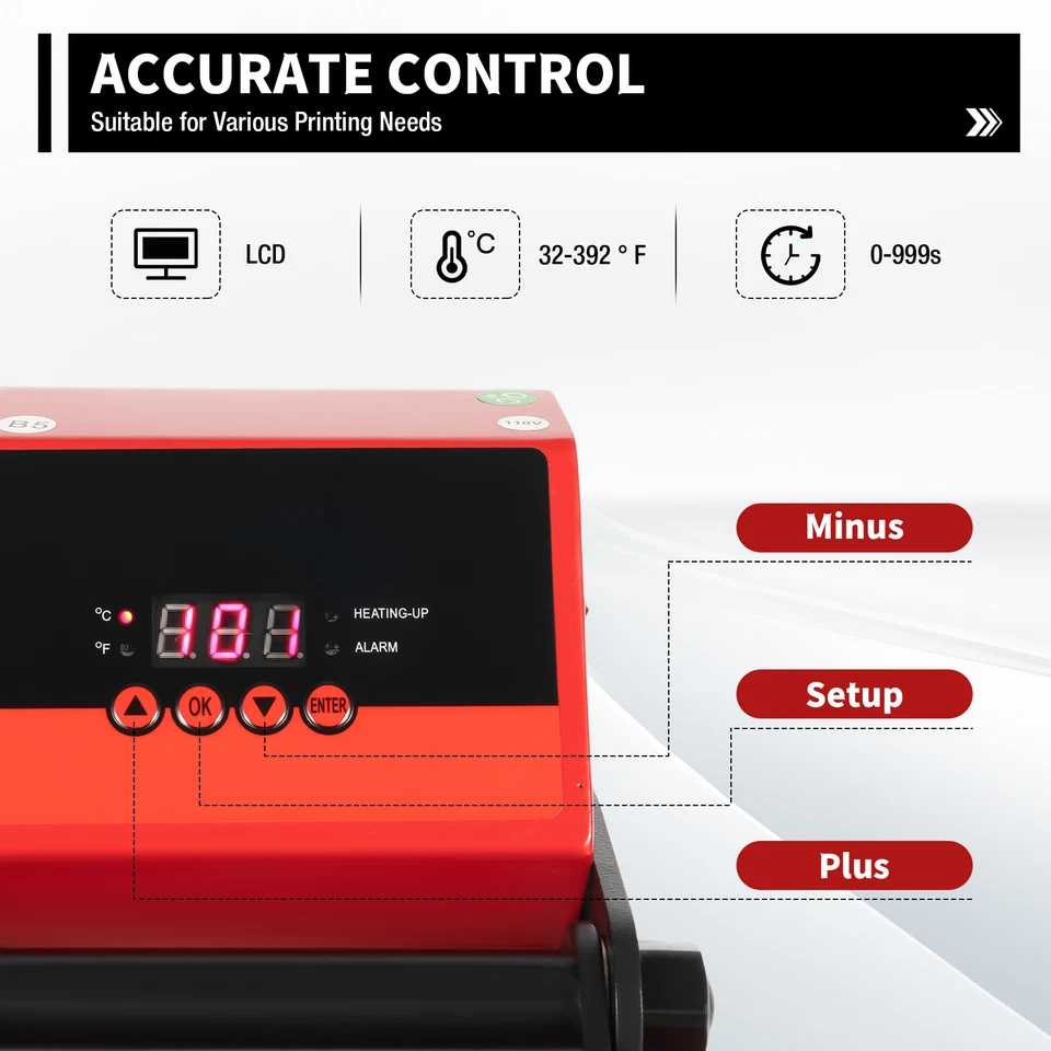 Máquina de prensa de calor abierta automática 16"x 20" con cubierta base deslizable Foto 3 de 4