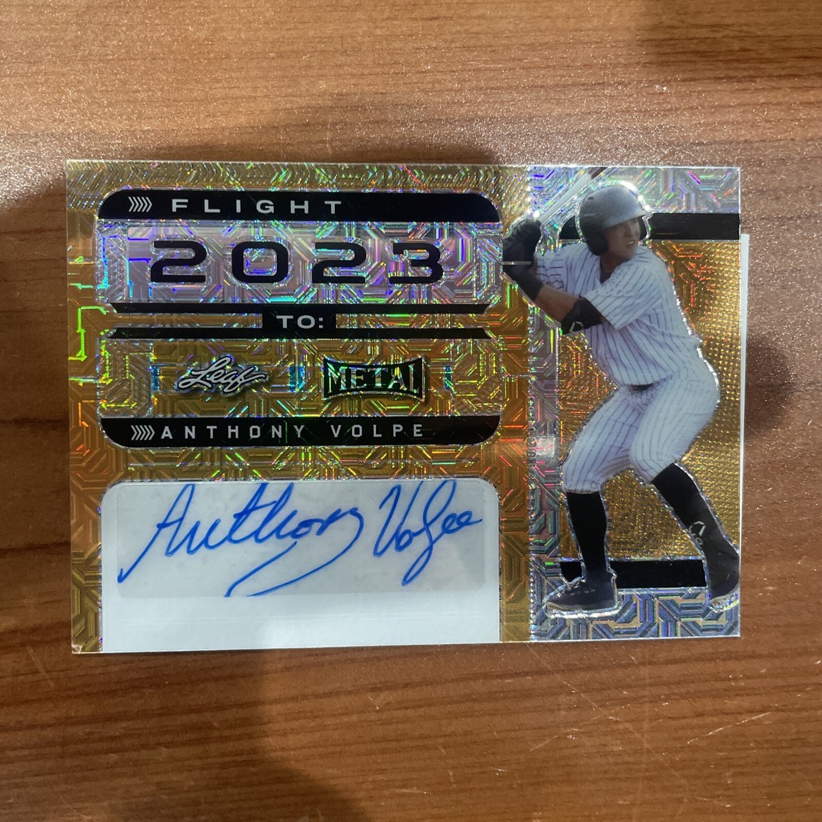 2022 Leaf Metal Anthony Volpe Flight 2023 Gold Auto 1/1 SSP Rare 