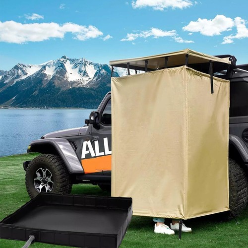 Camping Shower Tent Awning Base Keep Feet Clean, Foldable Shower Base Outdoor - Picture 6 of 12
