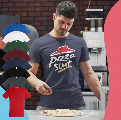 PIZZA SLUT INSPIRED MALE ADULTS T SHIRT | GIFT | NOVELTY | RUDE | FUNNY - 第 6/9 張圖片