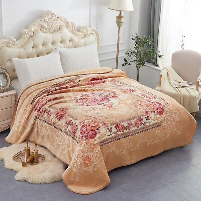 Gorgeous Floral Winter Thick Blanket For King Size Bed Blankets Bedding Set 9lbs