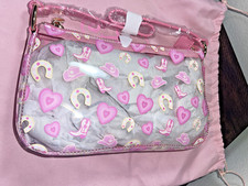 New With Bag Frasier Sterling Pink Cowgirl Handbag Hearts Horseshoes And Boots