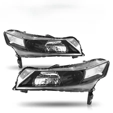 For 2009 2010 2011 2012 2013 2014 Acura TL Black Clear HID Headlights Pair