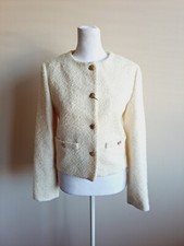 NEW ZARA Women's White Tweed Blazer Size XS