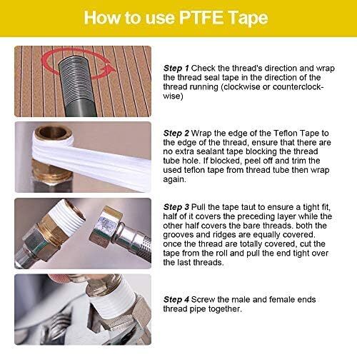 Teflon Tape, Thread Seal Tapes, PTFE Thread Seal Tape for Plumbers