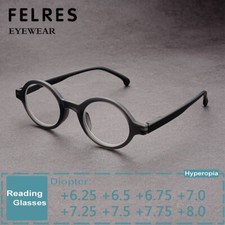 Round Anti Blue Light Reading Glasses Unisex Retro 6.25 To 8.0 Highly Strength