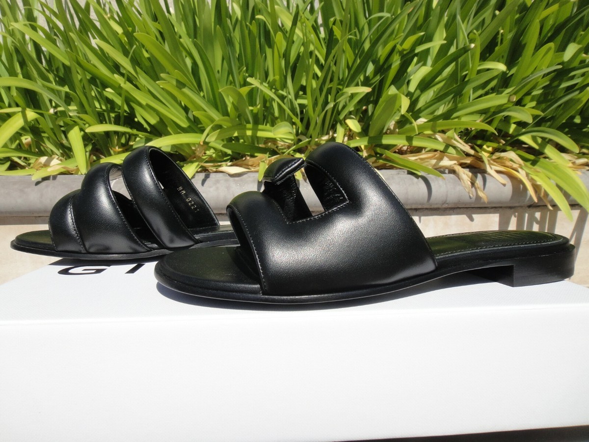 Givenchy G Logo Flat Sandal, Soft Padded Strappy Leather Black