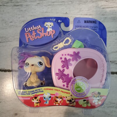 Littlest Pet Shop LPS #140 Golden Retriever w/ Carrier ** PRINTING ERROR** BNIB