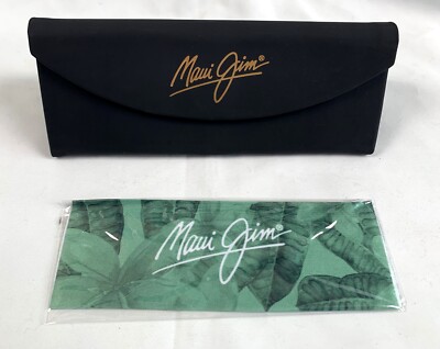 Maui Jim Sunglasses Eyeglasses Case, Black Triangle Leather,Green Cleaning Cloth Maui Jim | Accessories | Maui Jim Sunglasses Eyeglasses Case  main image 3