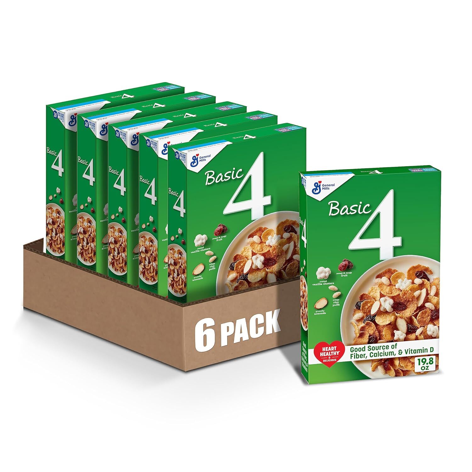 Basic 4 Heart Healthy Cereal, Fruit and Nut Fiber Cereal with Whole Grain,...