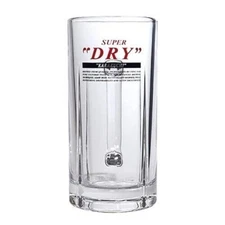 Asahi Super Dry Beer Mug Large Glass Japanese Beer Drinking Clear Pint 435ml