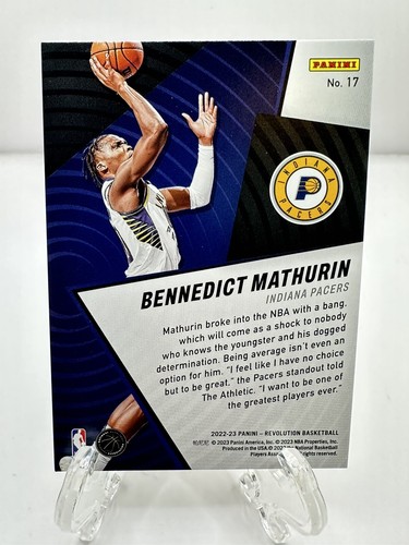 2022-23 Panini Revolution Benedict Mathurin Shock Wave Rookie Insert #17 Pacers - Picture 2 of 2