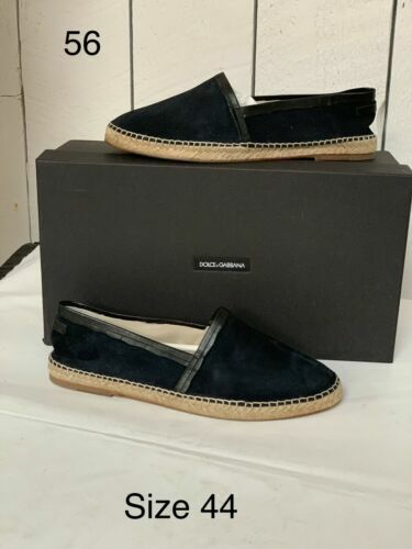 Dolce & Gabbana Blue Gray Leather Buffalo Espadrille Men display picture 3
