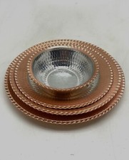 Copper 24 piece dinnerware, Hammered copper dinner serving plates