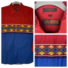 Vintage Canyon Guide Outfitters Pearl Snap Aztec Southwestern Shirt VLV Mens XL