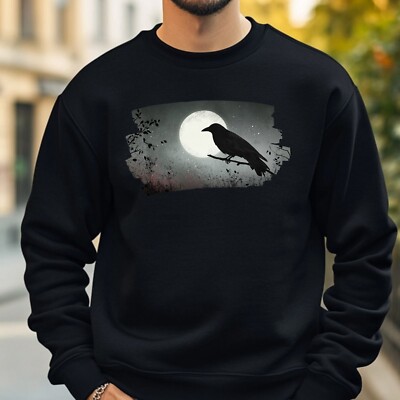 Crow At Full Moon Sweatshirt Cosy And Perfect For Any Occasion S To 4XL