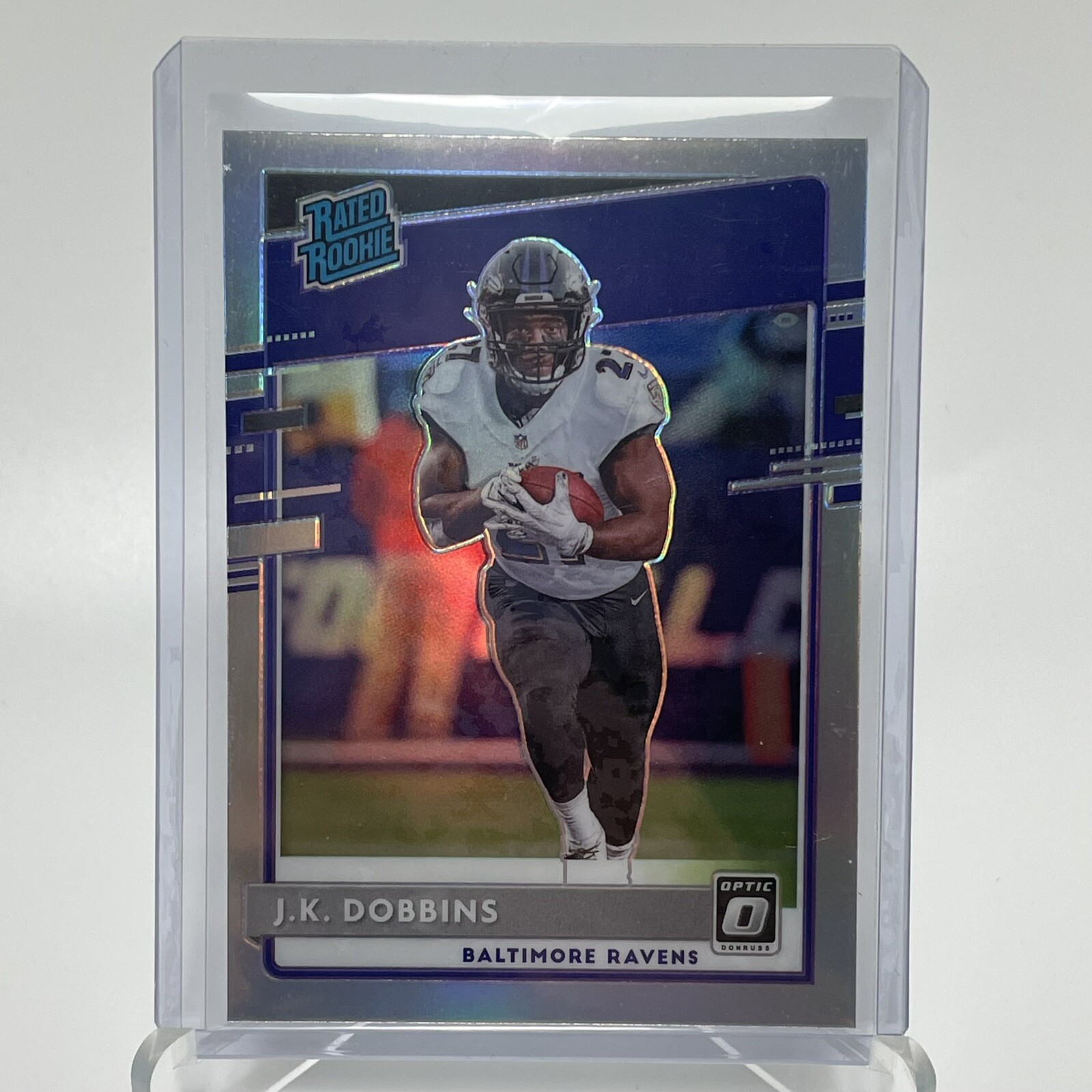 2020 Panini Donruss Optic JK Dobbins Rated Rookie Silver Holo Prizm RC