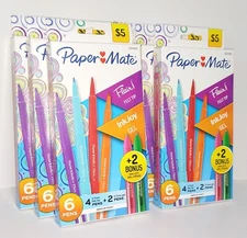 Lot of 6 PaperMate Flair Special Edition Felt Tip & Ink Joy Felt Tip Gel Pens
