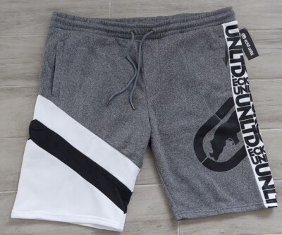 Ecko Unltd. Mens Bottoms Drawstring Gray Polyester Fleece Shorts Sz 4XL W46×L11