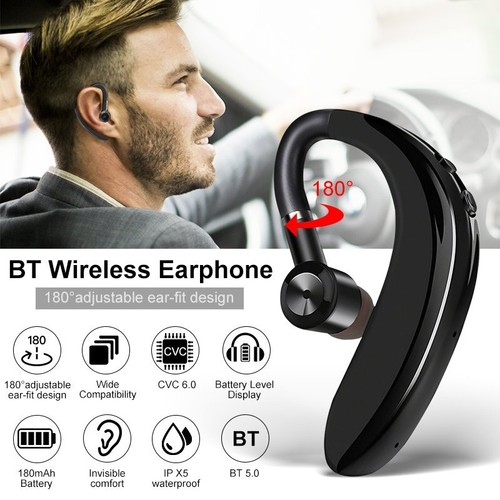 Wireless Bluetooth Noise Cancelling Trucker Headset Earpiece Earbud For Driving - Picture 3 of 11