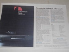 Nakamichi OMS-1 Compact Disc '89 CD Brochure, 2 pgs, Specs+Articles+Info