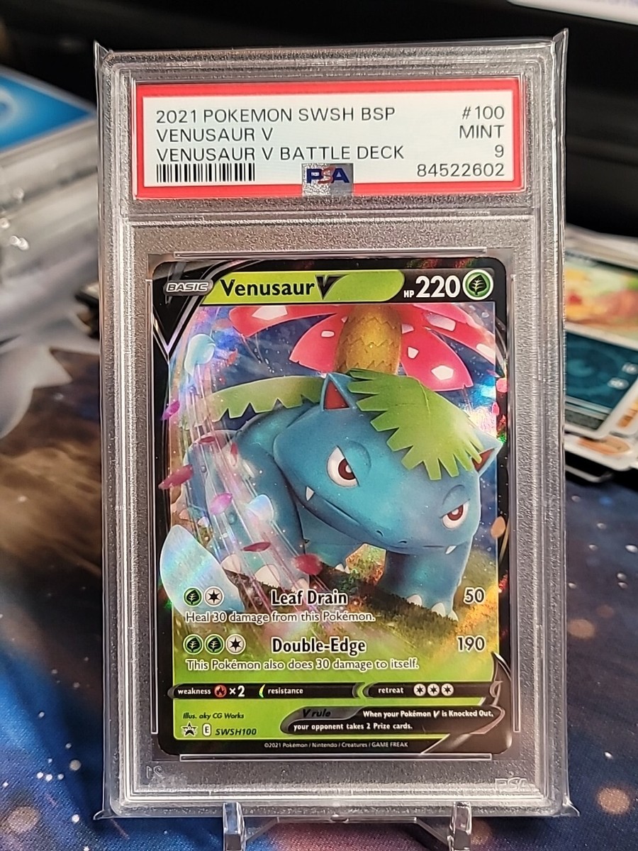 PSA 9 MINT VENUSAUR V #SWSH100 VENUSAUR V BATTLE DECK 2021 POKEMON