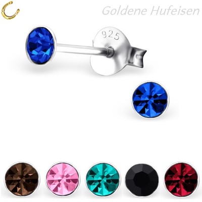 Mini Kristall Ohrstecker 925 Sterling Silber 3mm Damen Herren Ohrringe C5672 