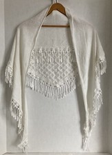 Lace Shawl Triangle 80  x30  100 polyester/beautiful Lace Trim/A12