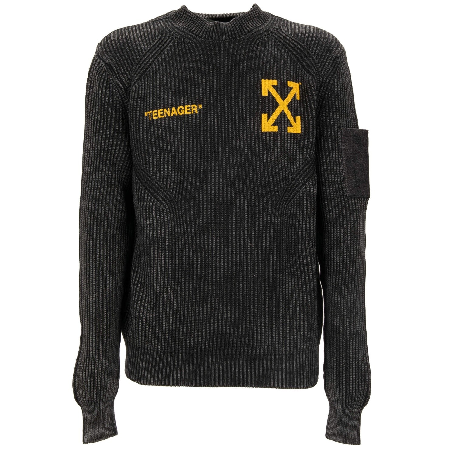 OFF-WHITE Virgil Abloh Knit Flamed Bart Simpson Cash Sweater Sweatshirt Black M