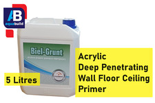 5 Litres Biel-Grunt ACRYLIC PRIMER Deep-penetrating Wall Floor Ceiling