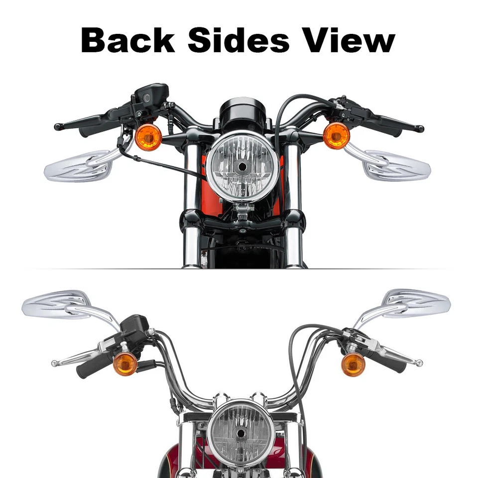 Espejos retrovisores laterales cromados de 8 mm aptos para Harley Touring Electra Road Glide King Foto 4 de 4