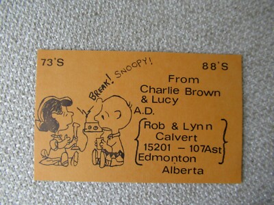1973 Citizen's Band CB Charlie Brown & Lucy post card 