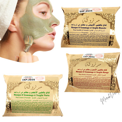 Gesichtserde Maske Grün Gesicht Marokkanisch Natürlich Rot Ghassoul Weiß Kaolin Haut Haare