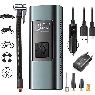 Luftkompressor Mini Reifenpumpe 12V 6000mAh Smartphone Powerbank