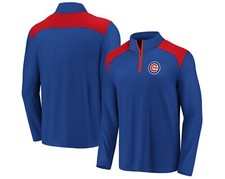 ✨NWT new CHICAGO CUBS 1/4 Zip PULLOVER Iconic Clutch Fleece Lined Jacket MLB ✨