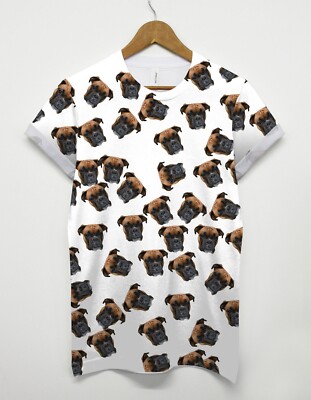 Boxer Hund All Over T-Shirt Welpe Hund Mops Lustig Leben Tier Haustiere Hipster Top