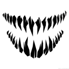 Monster Smile Teeth - Decal Sticker - Multiple Colors & Sizes - ebn7196