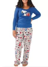 Munki Munki E3605 Women's Matching Snoopy Holiday Family Pajama Set Size S