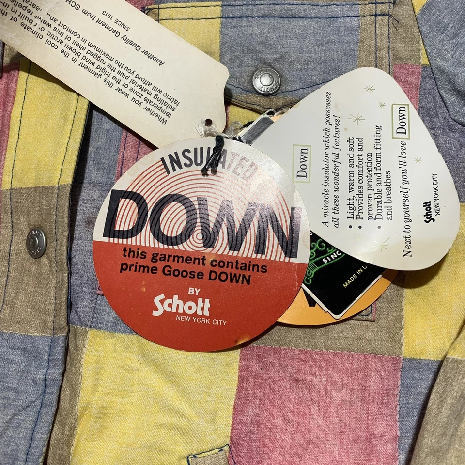 Vintage Schott Down Jacket Reversible Patch Work Look USA Made Women’s 6 - Image 2 of 4