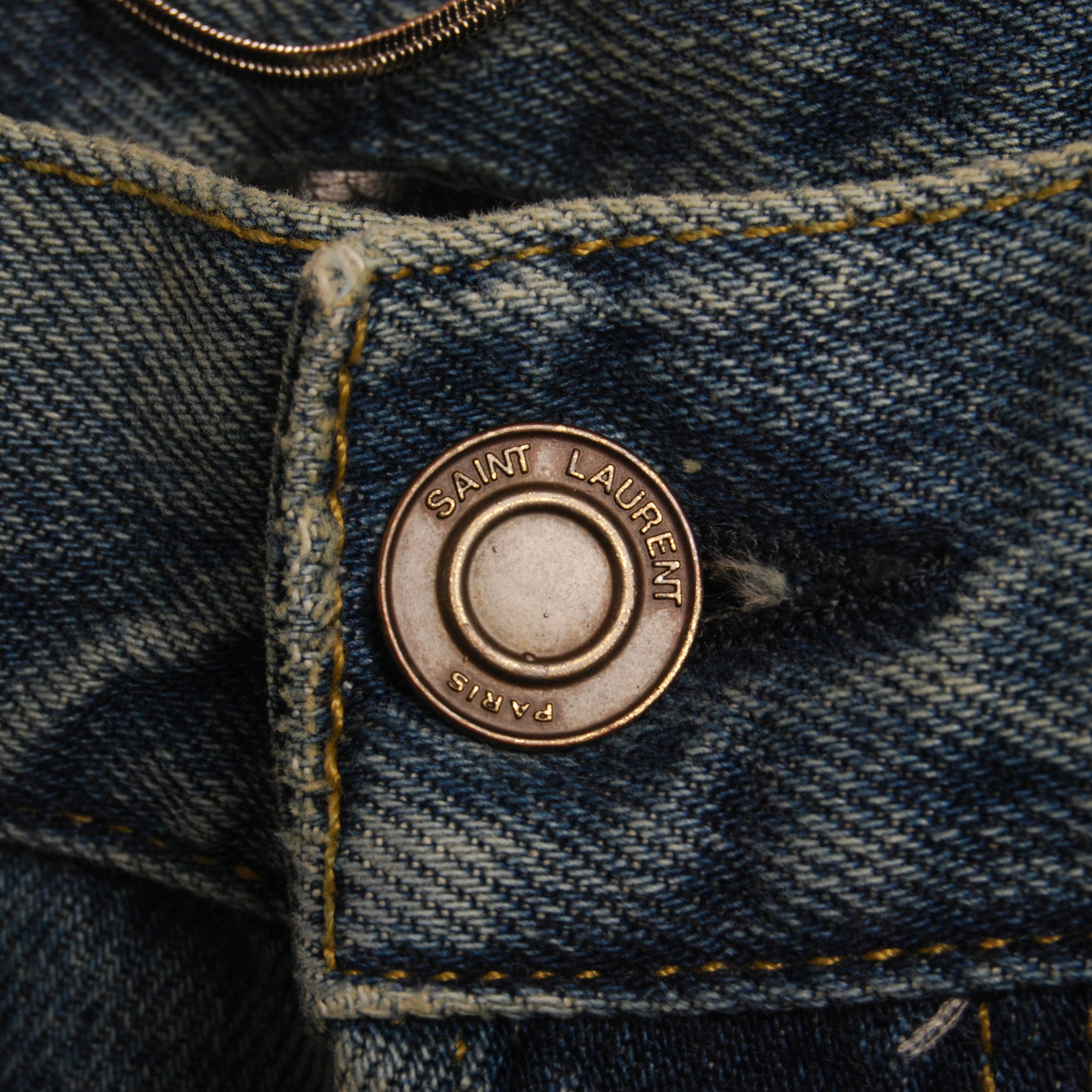 Pantaloni jeans blu uomo Saint Laurent misto cotone skinny denim taglia IT 36