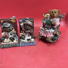 Vintage Teddy Bear Bookends Porcelain Resin Heavy Nursery Decor Bear Musical