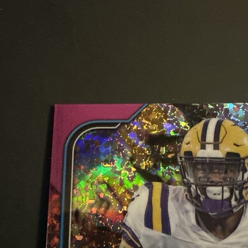 2022 Bowman University FB Fuchsia Mini-Diamond /150 Kayshon Boutte LSU #35 - Picture 10 of 10