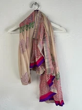 Women's Multicolor Bohemian Scarf 86"x66" Floral & Geometric Pattern Lightweight